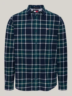 Koszule*Tommy Hilfiger Flanelowa Koszula W Kratę O Luźnym Kroju DEEP SEAWATER CHECK