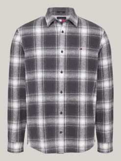 Koszule*Tommy Hilfiger Flanelowa Koszula W Kratę O Luźnym Kroju NEW CHARCOAL CHECK