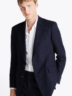 Kurtki & Płaszcze*Tommy Hilfiger Flanelowa Marynarka Lardini BLUE