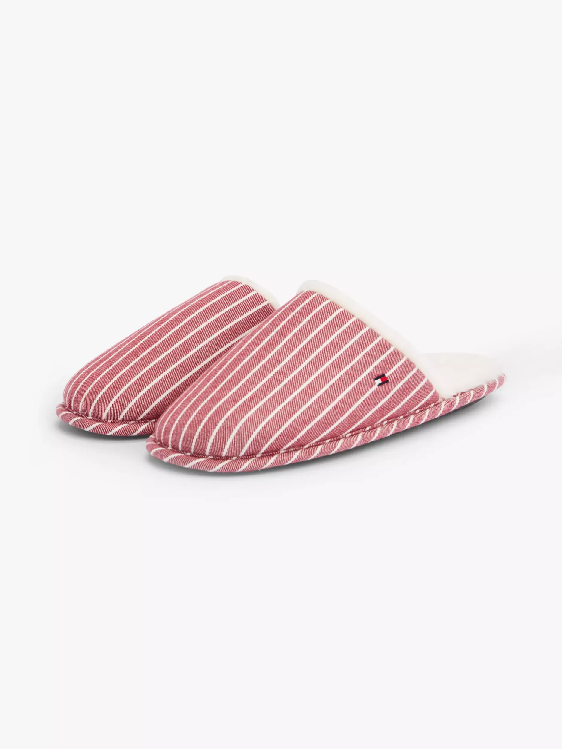 Piżamy & Odziez Nocna*Tommy Hilfiger Flanelowa Piżama I Kapcie TH Original IVORY/PINSTRIPE ROUGE