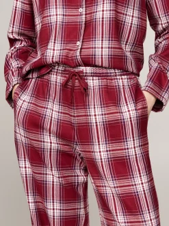 Piżamy & Odziez Nocna*Tommy Hilfiger Flanelowa Piżama TH Original PLAID CHECK DEEP ROUGE