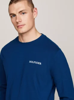 Stroje Kąpielowe*Tommy Hilfiger Flanelowa Piżama Z Logo Hilfiger Monotype DEEP INDIGO / HERITAGE CHECK SMALL