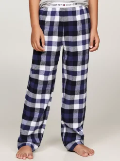 Bielizna & Skarpetki|Underwear & Socks*Tommy Hilfiger Flanelowe Spodnie HERITAGE CHECK MIDI BLUE INK