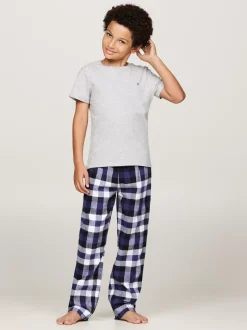 Bielizna & Skarpetki|Underwear & Socks*Tommy Hilfiger Flanelowe Spodnie HERITAGE CHECK MIDI BLUE INK