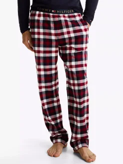 Piżamy*Tommy Hilfiger Flanelowe Spodnie Od Piżamy TH Original HERITAGE CHECK MIDI ROUGE