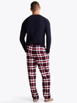 Piżamy*Tommy Hilfiger Flanelowe Spodnie Od Piżamy TH Original HERITAGE CHECK MIDI ROUGE