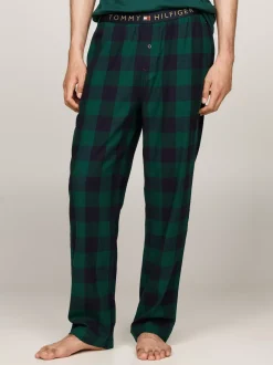 Piżamy*Tommy Hilfiger Flanelowe Spodnie Od Piżamy TH Original BUFFALO CHECK GREEN