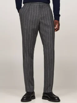 Garnitury I Kostiumy|Spodnie*Tommy Hilfiger Flanelowe Spodnie W Prążki GREY