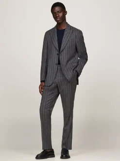 Garnitury I Kostiumy|Spodnie*Tommy Hilfiger Flanelowe Spodnie W Prążki GREY
