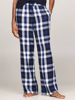 Piżamy & Odziez Nocna*Tommy Hilfiger Flanelowy Dół Od Piżamy TH Original HERITAGE CHECK MIDI BLUE INK