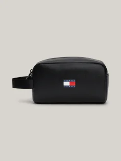 Kosmetyczki*Tommy Hilfiger Gładka Kosmetyczka Z Logo Archive BLACK