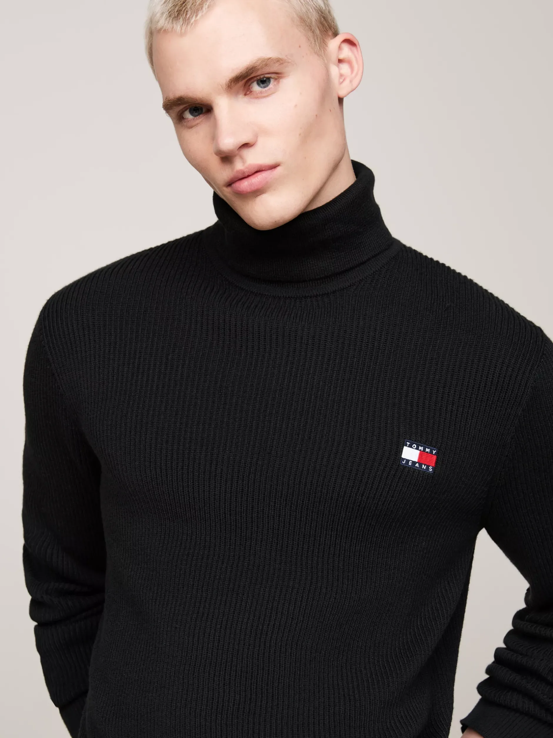 Swetry Z Golfem|Swetry*Tommy Hilfiger Golf O Wąskim Kroju Z Domieszką Wełny BLACK