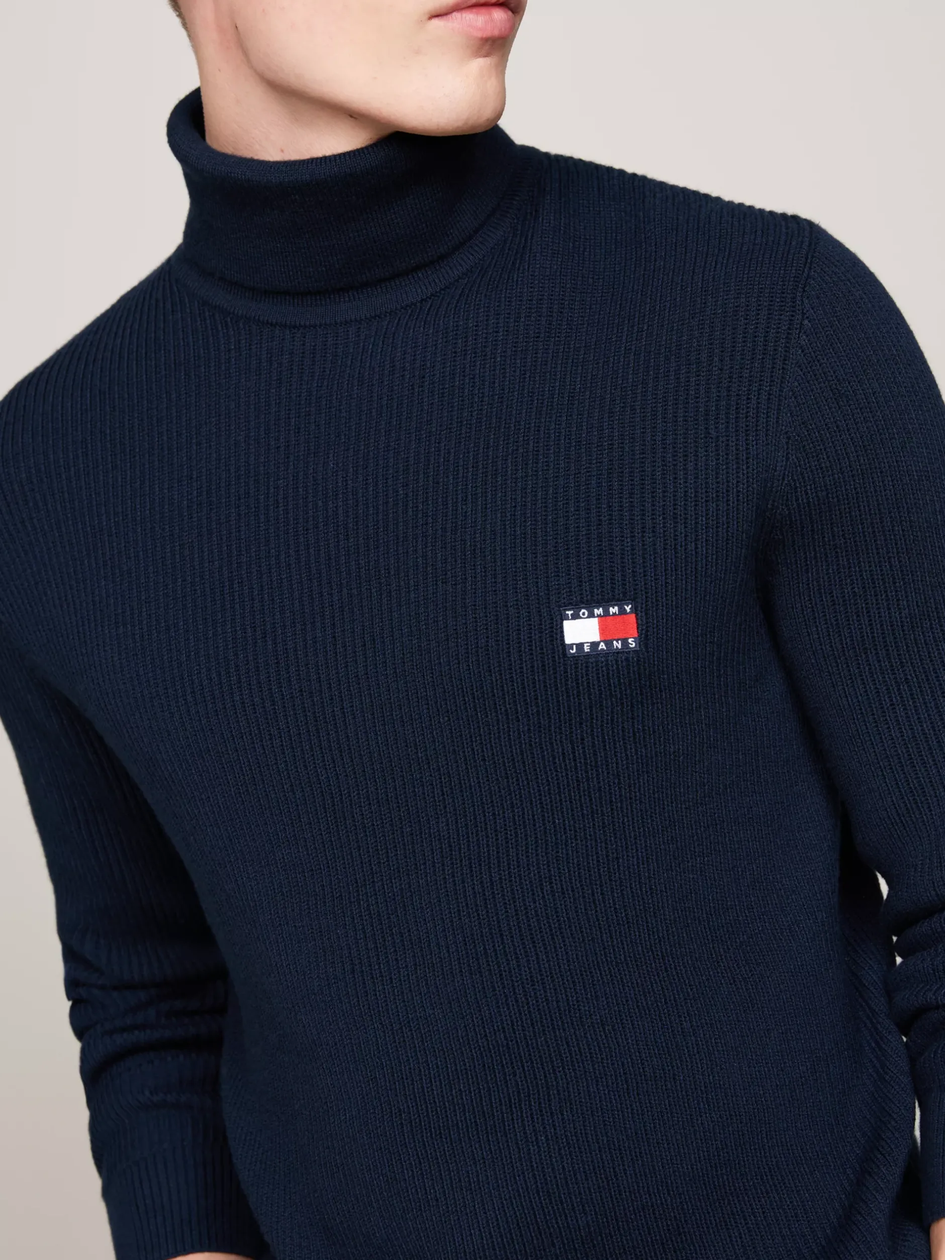 Swetry Z Golfem|Swetry*Tommy Hilfiger Golf O Wąskim Kroju Z Domieszką Wełny DARK NIGHT NAVY