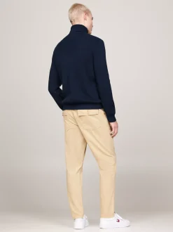 Swetry Z Golfem|Swetry*Tommy Hilfiger Golf O Wąskim Kroju Z Domieszką Wełny DARK NIGHT NAVY
