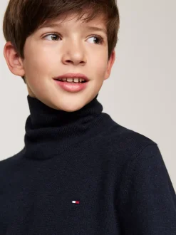 Dzianina*Tommy Hilfiger Golf Z Dzianiny O Drobnym Splocie DESERT SKY