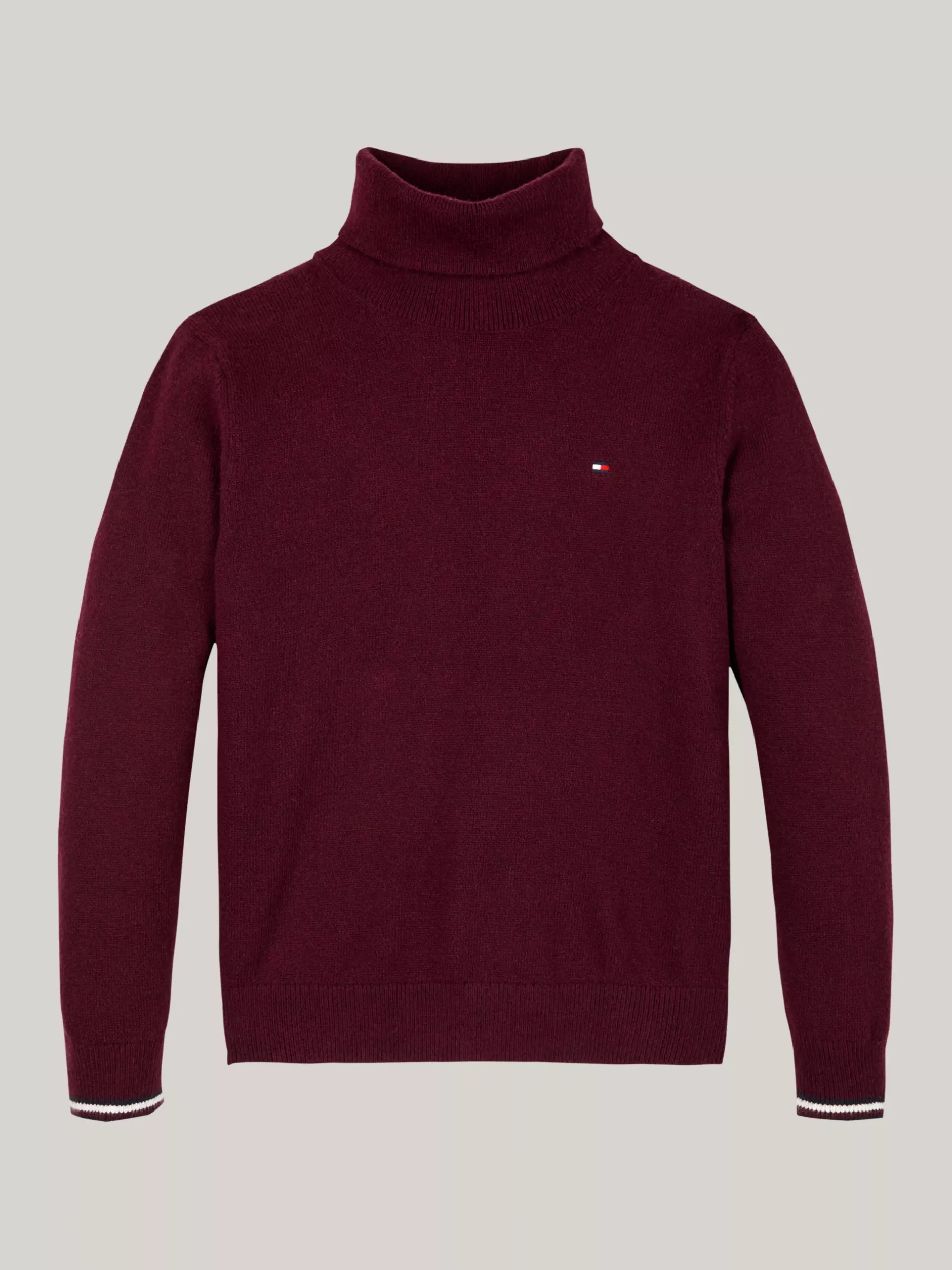 Dzianina*Tommy Hilfiger Golf Z Dzianiny O Drobnym Splocie DEEP ROUGE