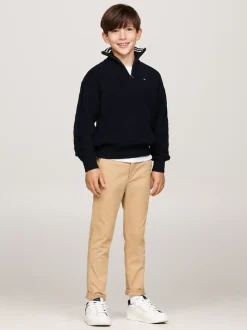 Dzianina*Tommy Hilfiger Golf Z Zapięciem Na Zamek Do 1/4 Długości DESERT SKY