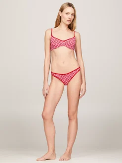 Stroje Kąpielowe*Tommy Hilfiger Góra Od Bikini O Fasonie Balkonetki Z Nadrukiem OVERSIZED GEO WAVE PRIMARY RED