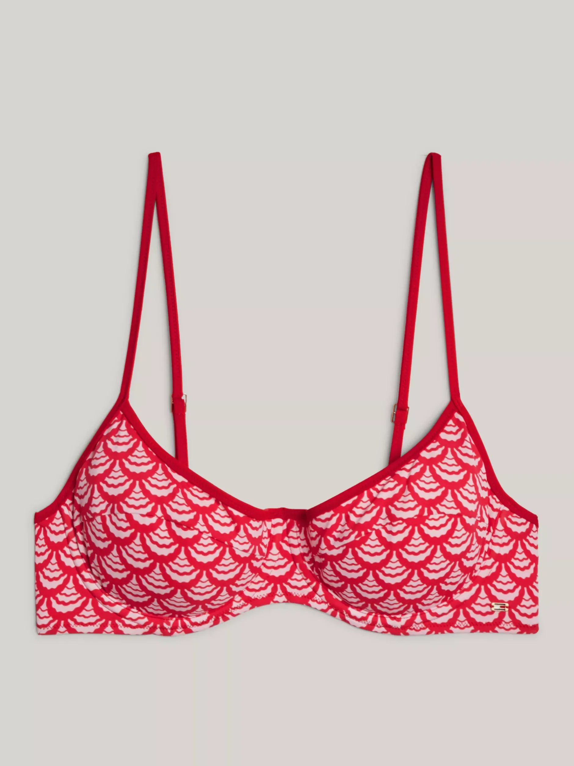 Stroje Kąpielowe*Tommy Hilfiger Góra Od Bikini O Fasonie Balkonetki Z Nadrukiem OVERSIZED GEO WAVE PRIMARY RED