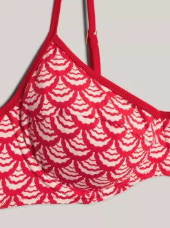 Stroje Kąpielowe*Tommy Hilfiger Góra Od Bikini O Fasonie Balkonetki Z Nadrukiem OVERSIZED GEO WAVE PRIMARY RED