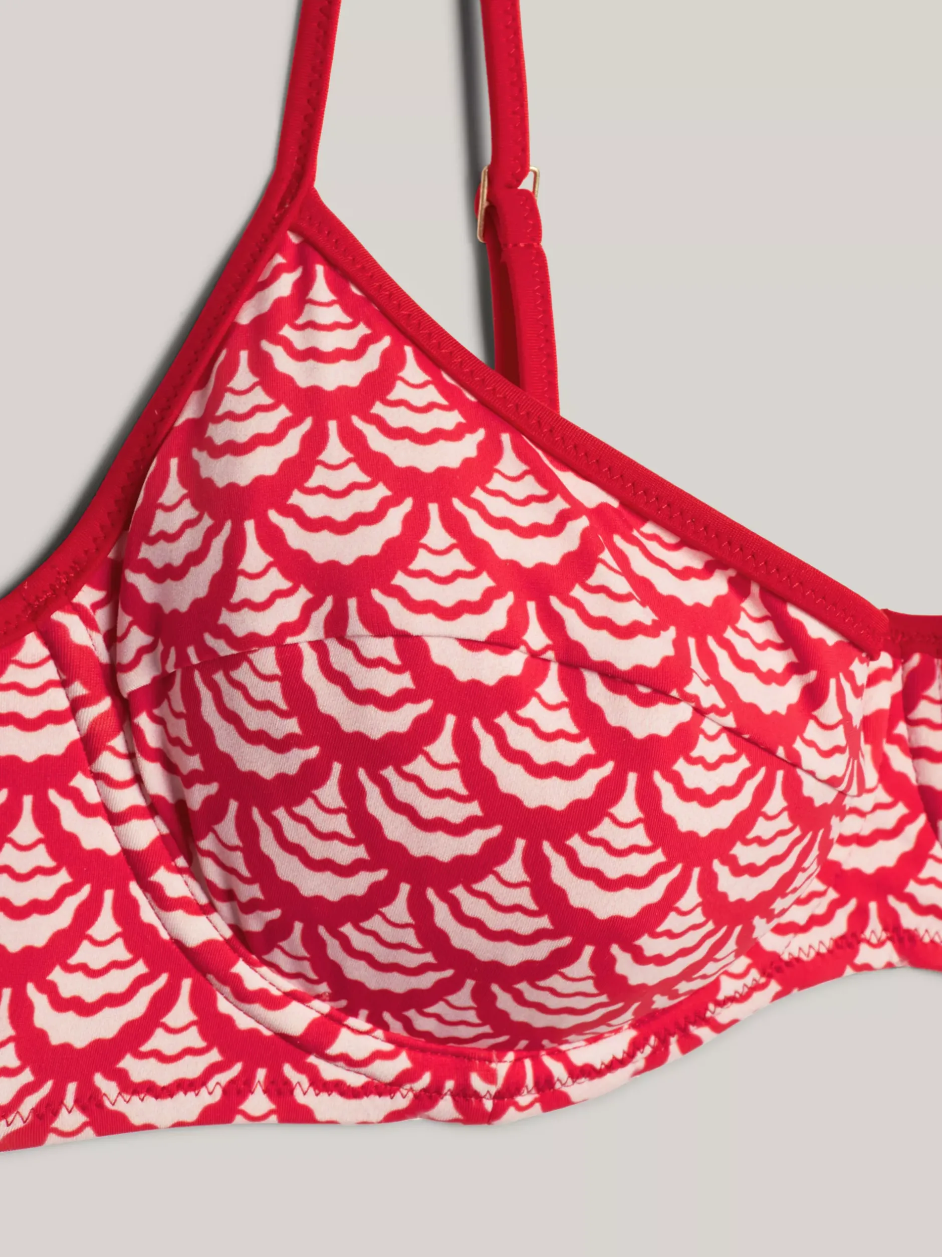 Stroje Kąpielowe*Tommy Hilfiger Góra Od Bikini O Fasonie Balkonetki Z Nadrukiem OVERSIZED GEO WAVE PRIMARY RED