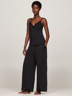 Stroje Domowe*Tommy Hilfiger Góra Od Piżamy Na Ramiączkach Z Koronką BLACK