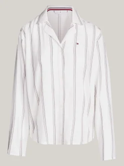 Koszule & Bluzki*Tommy Hilfiger Góra Od Piżamy TH Original THIN STRIPES IVORY