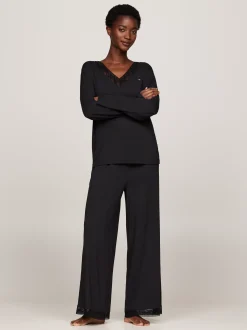 T-Shirty*Tommy Hilfiger Góra Od Piżamy Z Długim Rękawem BLACK