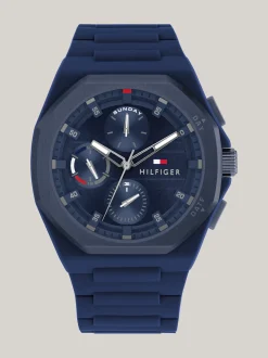 Zegarki*Tommy Hilfiger Granatowy Zegarek Z Silikonowym Paskiem BLUE