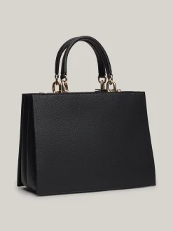 Torebki Tote*Tommy Hilfiger Groszkowana Torba Typu Tote TH Monogram BLACK