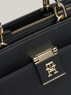 Torebki Tote*Tommy Hilfiger Groszkowana Torba Typu Tote TH Monogram BLACK
