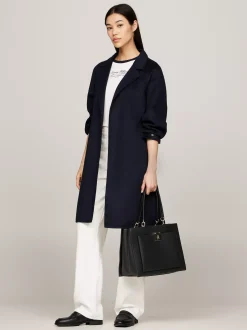 Torebki-Worki*Tommy Hilfiger Groszkowana Torebka Na Pasku TH Monogram BLACK