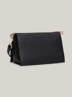 Torebki Na Pasku*Tommy Hilfiger Groszkowana Torebka Na Ramię TH Monogram BLACK