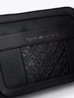 Torebki Na Pasku*Tommy Hilfiger Groszkowana Torebka Reporterka TH Monogram BLACK
