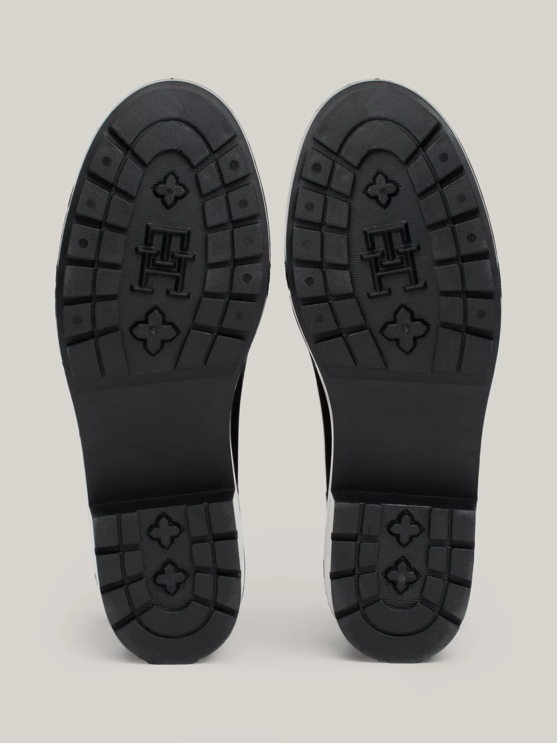 Botki*Tommy Hilfiger Gumowce Na Obcasie Klockowym BLACK