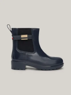 Botki*Tommy Hilfiger Gumowce Na Obcasie Klockowym SPACE BLUE