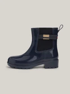 Botki*Tommy Hilfiger Gumowce Na Obcasie Klockowym SPACE BLUE