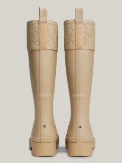 Botki*Tommy Hilfiger Gumowe Kalosze Na Podeszwie Z Protektorem BEIGE