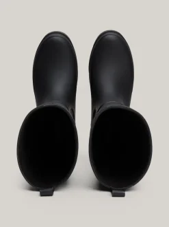 Botki*Tommy Hilfiger Gumowe Kalosze Na Podeszwie Z Protektorem BLACK