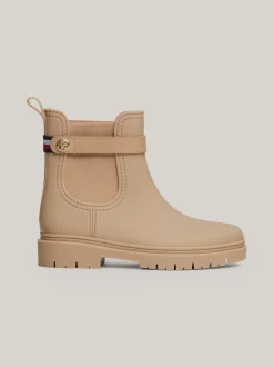 Botki*Tommy Hilfiger Gumowe Kalosze Z Podeszwą Z Protektorem BEIGE