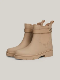 Botki*Tommy Hilfiger Gumowe Kalosze Z Podeszwą Z Protektorem BEIGE