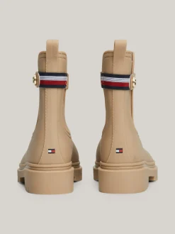 Botki*Tommy Hilfiger Gumowe Kalosze Z Podeszwą Z Protektorem BEIGE