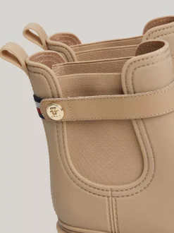 Botki*Tommy Hilfiger Gumowe Kalosze Z Podeszwą Z Protektorem BEIGE