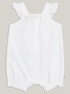 Dziewczynki|Chłopcy*Tommy Hilfiger Haftowane Ogrodniczki TH Monogram W Ozdobnym Woreczku WHITE