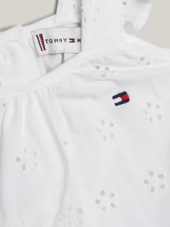 Dziewczynki|Chłopcy*Tommy Hilfiger Haftowane Ogrodniczki TH Monogram W Ozdobnym Woreczku WHITE