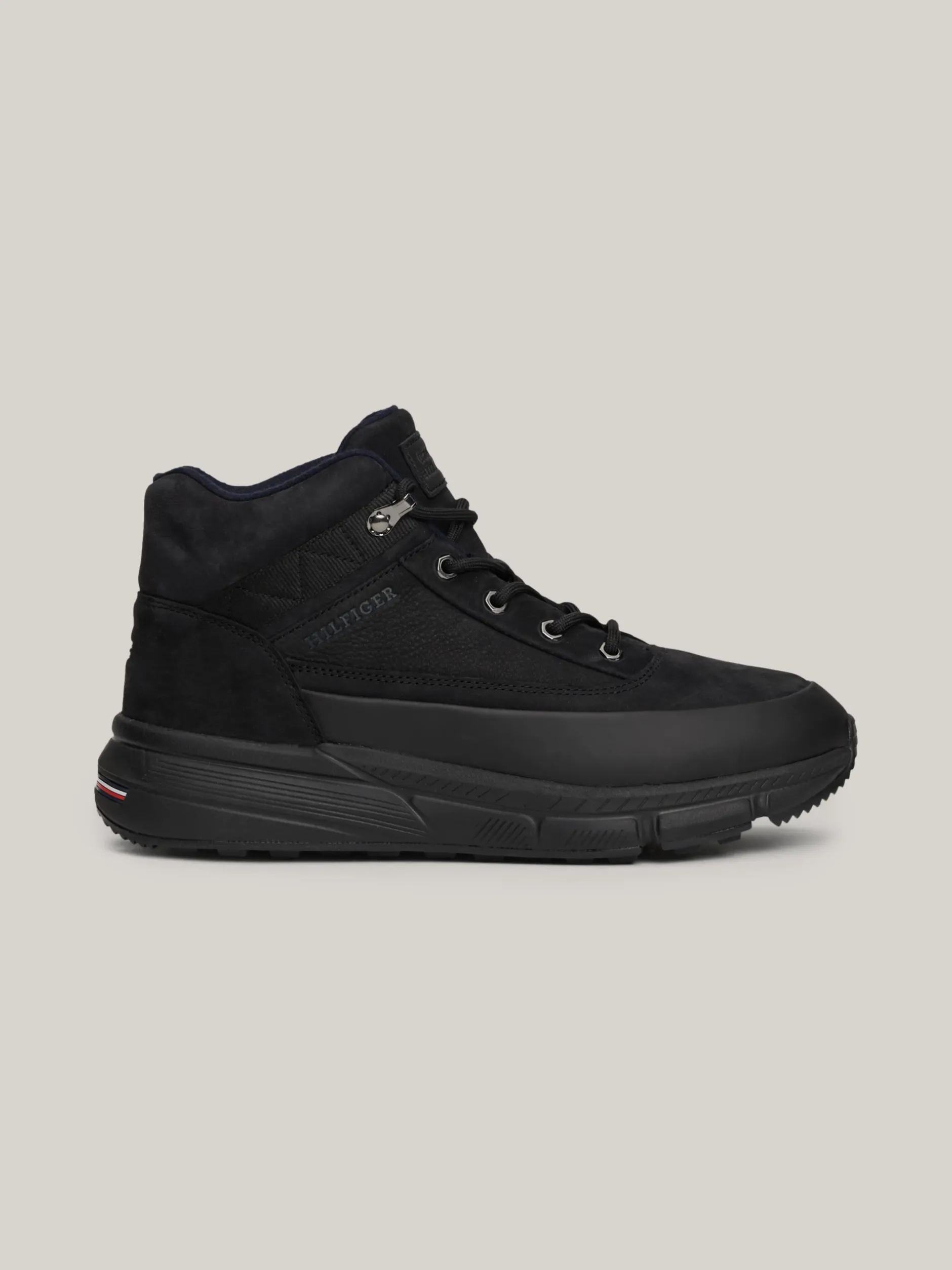 Sneakersy*Tommy Hilfiger Hybrydowe Botki Ze Skóry BLACK