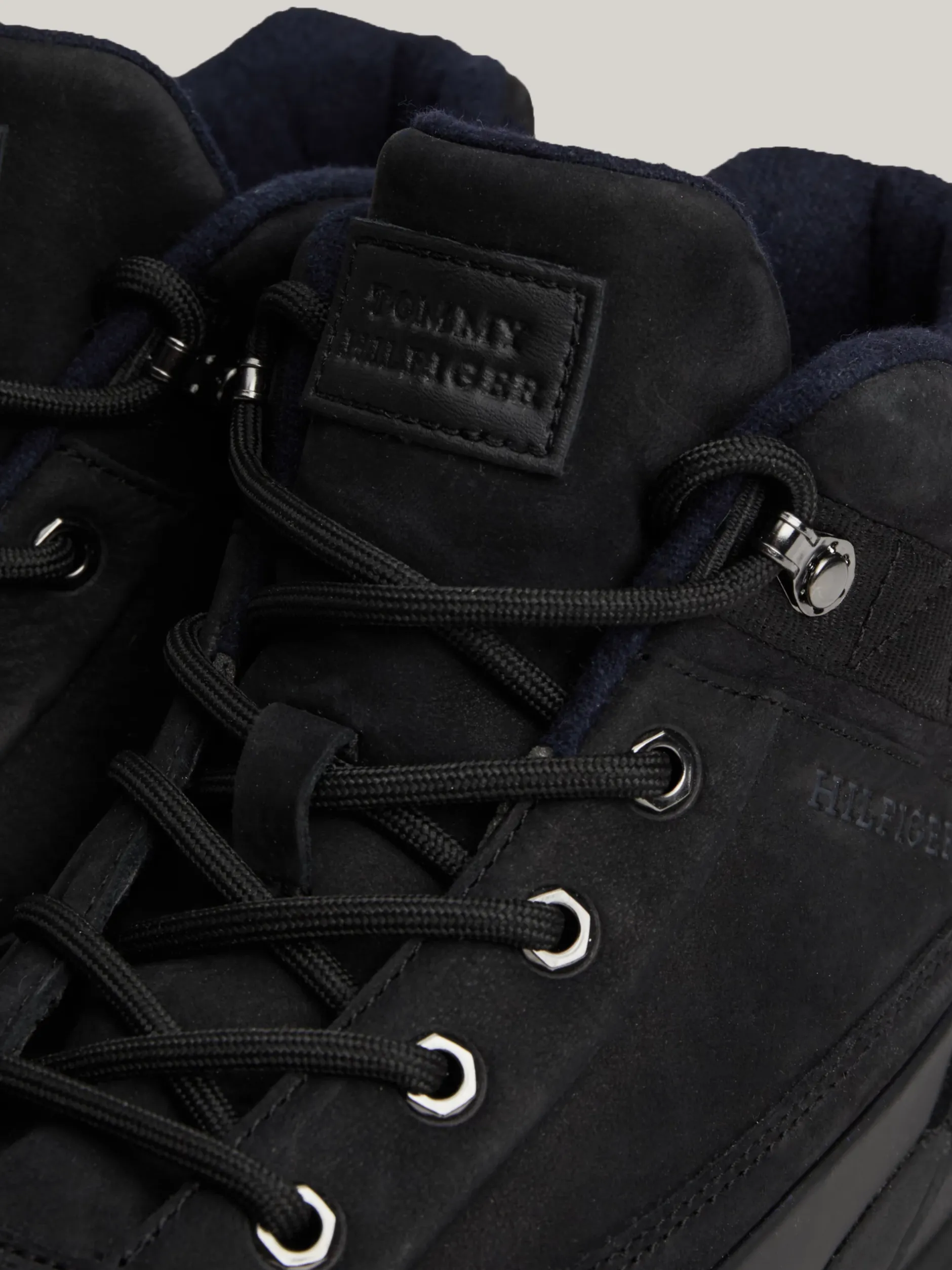 Sneakersy*Tommy Hilfiger Hybrydowe Botki Ze Skóry BLACK