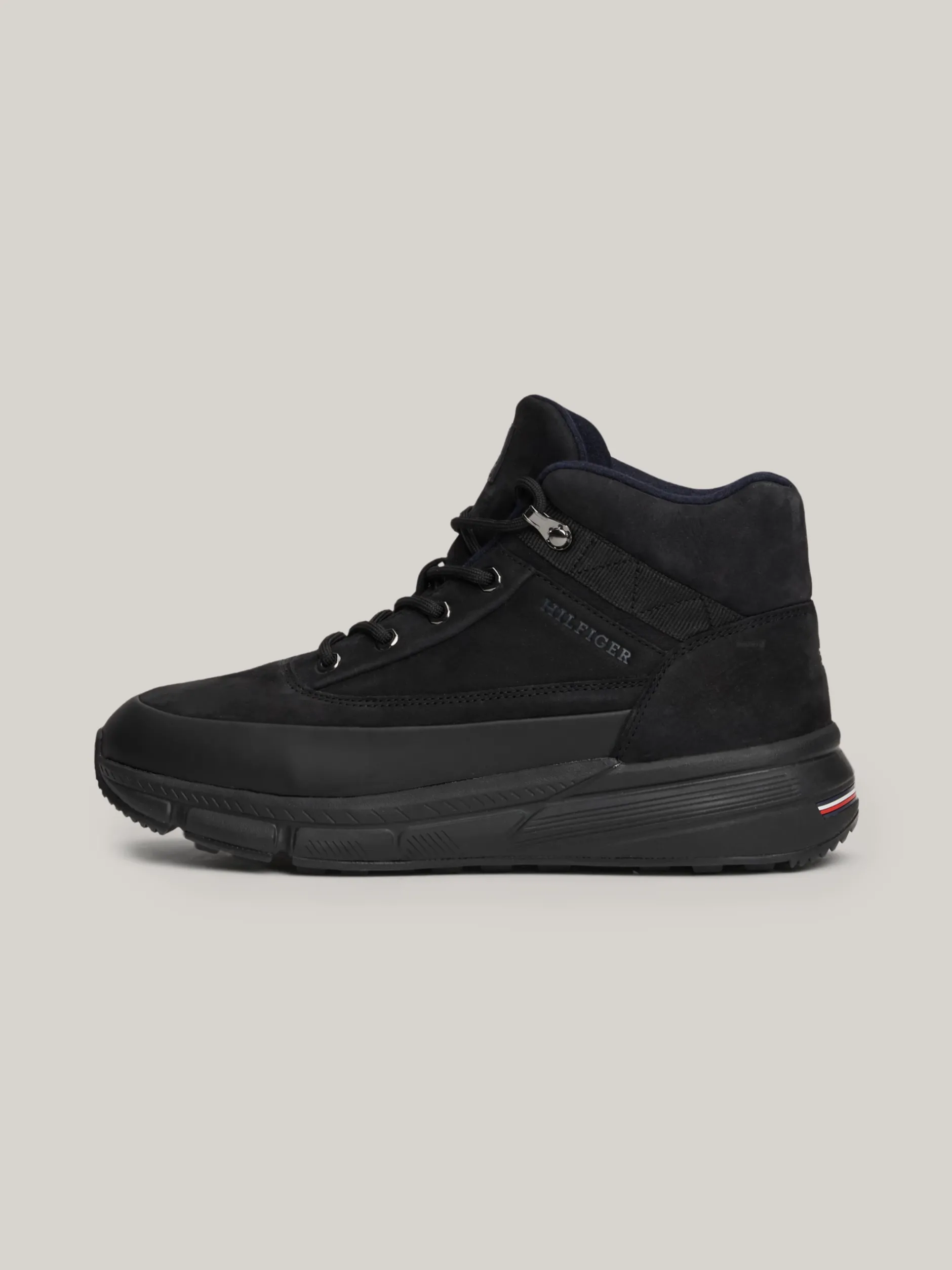 Sneakersy*Tommy Hilfiger Hybrydowe Botki Ze Skóry BLACK