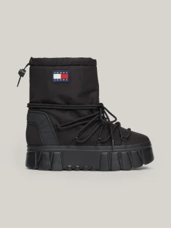 Botki*Tommy Hilfiger Hybrydowe śniegowce Z Ciepłą Wyściółką BLACK