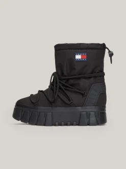 Botki*Tommy Hilfiger Hybrydowe śniegowce Z Ciepłą Wyściółką BLACK